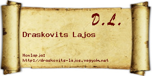 Draskovits Lajos névjegykártya